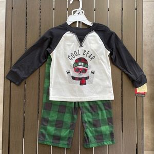 JAMMIES FOR YOUR FAMILIES BEARY COOL ‘COOL BEAR’ CUDDLE DUDS BOYS PAJAMA SET!!